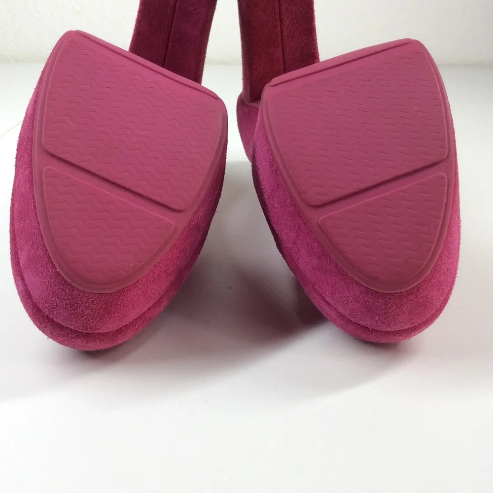 Pink Top-sider Jeffrey Barbie Platform Retro Magenta Suede Chunky Heels